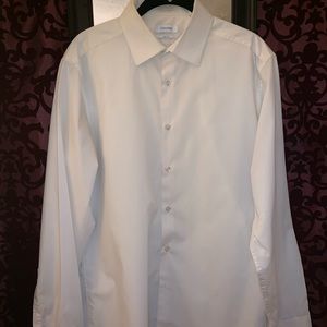 Calvin Klein Cream Colored Slim Fit Dress Shirt